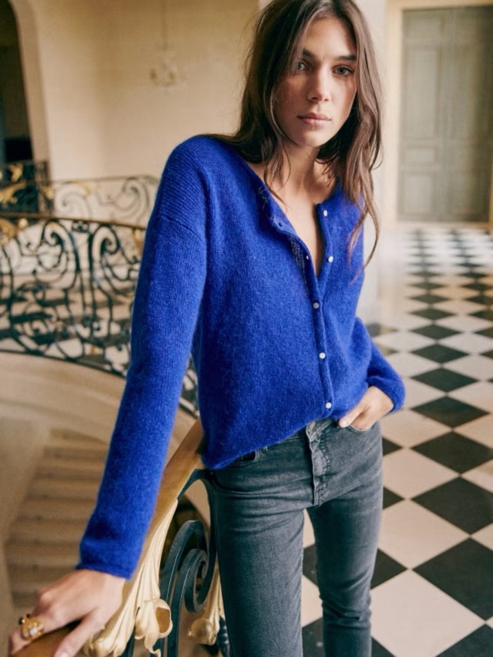 Sezane Gaspard Cardigan in Electric Blue - XS